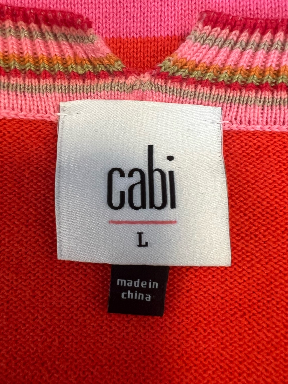 CAbi Women’s Cadet Red And Pink Striped Pullover Size Large - Picture 7 of 10